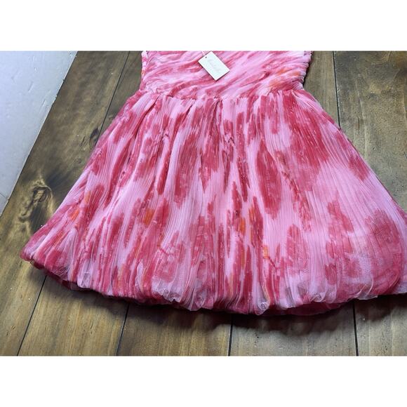 Hutch - Savvy Pink Blurred Berry Floral Tulle One Shoulder Dress Size 6 NWT - Picture 2 of 14